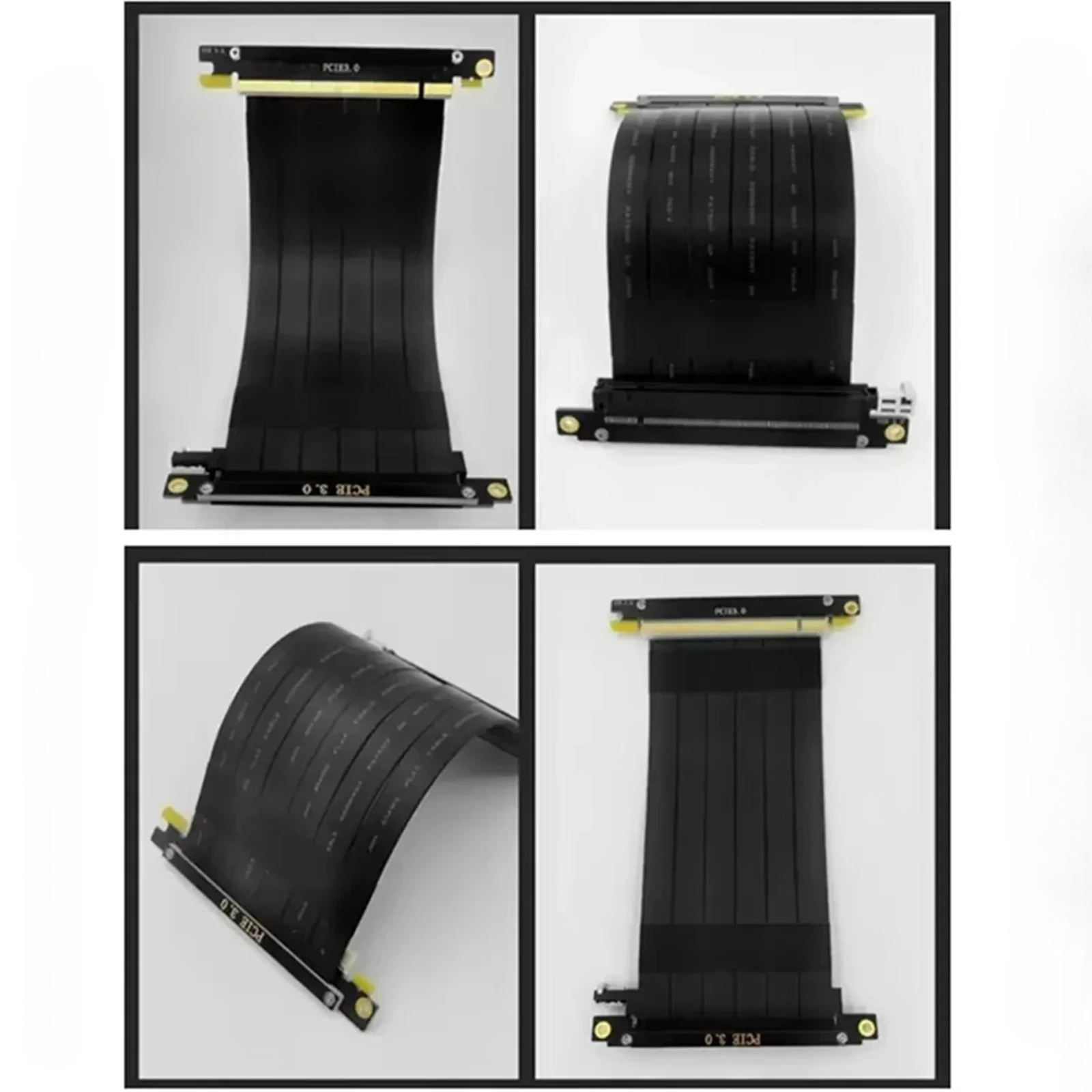 

GEN 4/3 Reverse PCIe Riser 3.0 4.0 x16 PCI Express Riser Extender Flexible High Speed GPU Riser Cable Black&White ITX PC Chassis