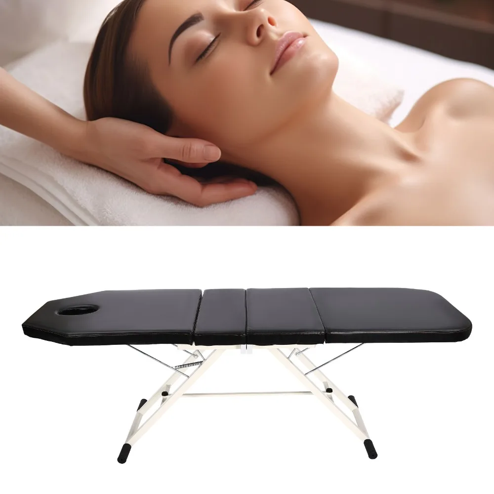 Adjustable Backrest Massage Table Beauty Couch Bed 3 Folded Spa Salon Foldable Chairs For Treatment Healing Folding Pvc Leather