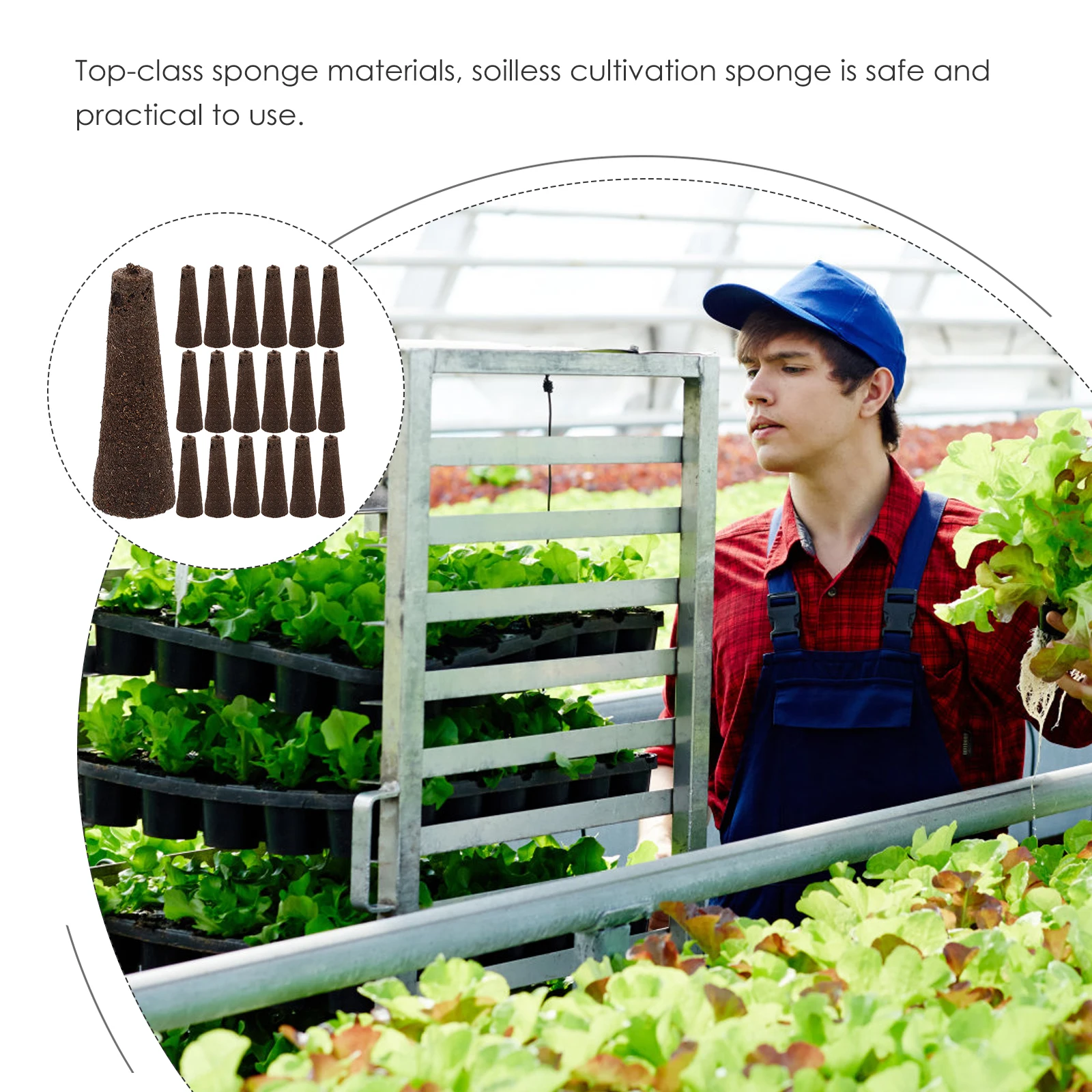 

50Pcs Hydroponic Grow Sponges for Planting Soilless Cultivation Sponge Replacement Gardening Tools Vegetable Sprout Sponge