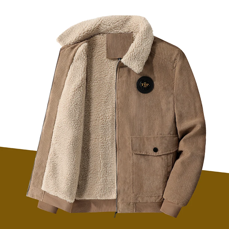 Parka com capuz de lã à prova de vento masculina, tática casual, jaquetas militares, casaco grosso quente, nova moda, outono inverno