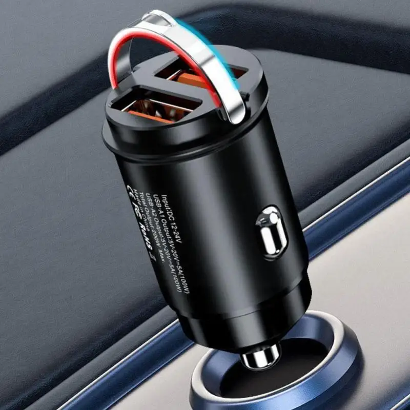 شاحن USB للسيارة شحن فائق USB-A USB-C ولاعة السجائر محول شاحن الهاتف لـ