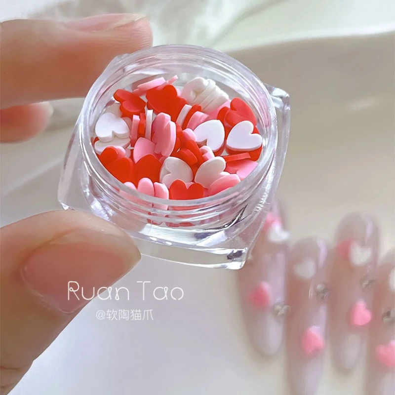 Resina morbida Rosso Bianco Rosa Cuore d'amore Polvere glitterata Paillettes Stella Farfalla Luna Aurora Accessori per nail art ultrasottili Decorazioni