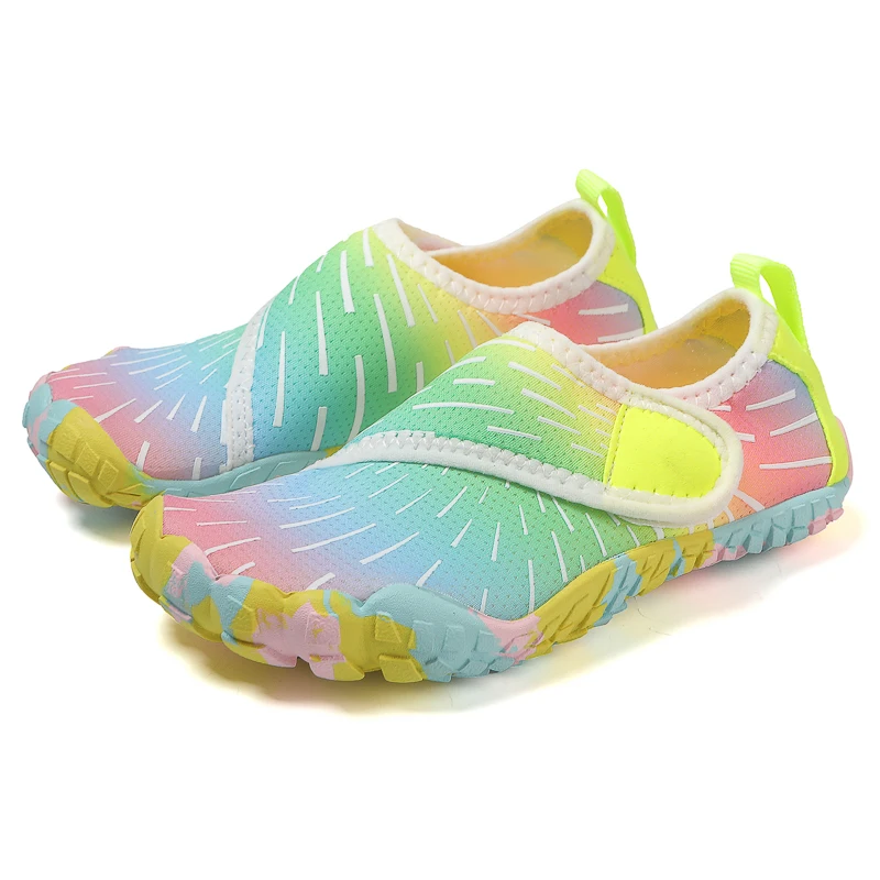New Pupil Summer Camp Aqua Shoes Family Vacation Barefoot Quick-Dry Diving Wading Shoes KID Beach Swimming Shoes 29-38#