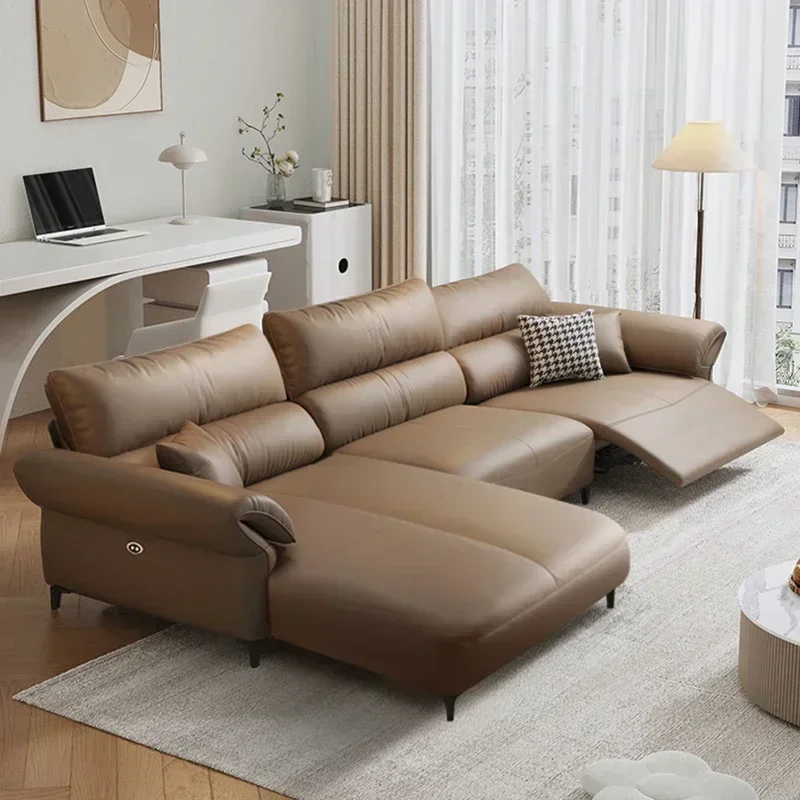 

Italian Design Brown Sofas Electric Reclining Luxury Armchair Salon Sofas Puffs Double Lounges Divano 2 Posti Furniture Home