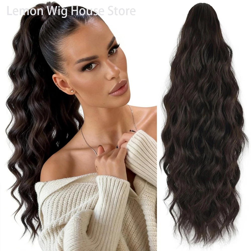 

Long Wavy Claw Clip in Ponytail Hair Curl Clip Lady Daily Wear Black Natural Synthetic Wign Fluffy Ponytail Hair Accessory