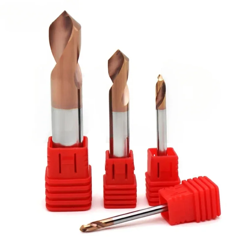 

Milling cutter alloy coated tungsten steel tool CNC machining 1 blade HRC55 aluminum fixed point drilling chamfering tools