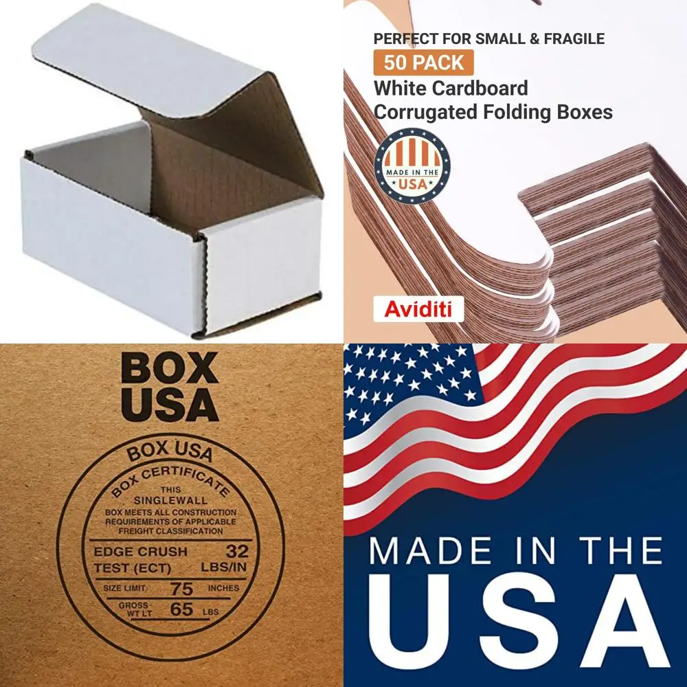 

Durable White Corrugated Cardboard Mailers 5x3x2 Inches - Foldable Shipping Boxes for Secure Packaging, Mailing, Moving, and Org