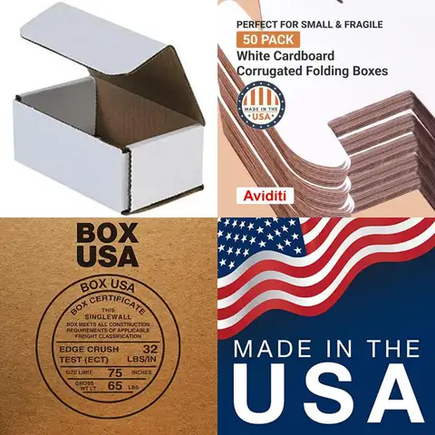 Robuste Versandtaschen aus weißem Wellpappe, 12,7 x 7,6 x 5,1 cm – faltbare Versandkartons für sichere Verpackungen, Versandungen, Umzüge und Org