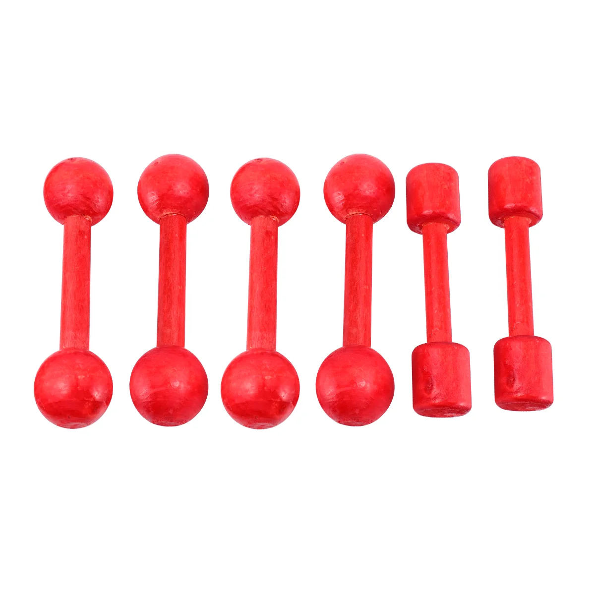 6 Pcs Toys Wooden Dumbbell Gymnastics Props for Kids Adjustable Fitness Red Exercise Child