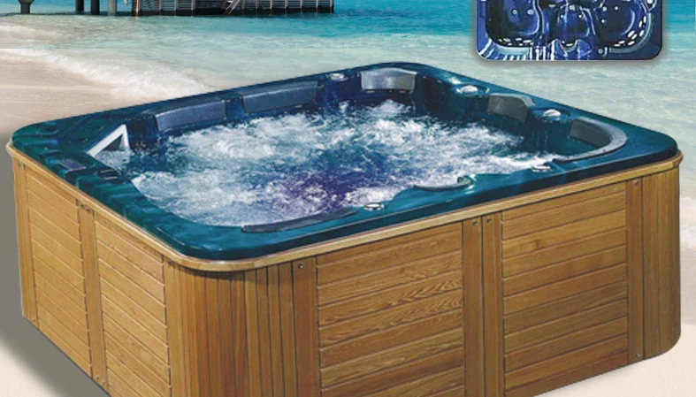 Outdoor surfing, hydrotherapy, massage, acrylic constant temperature intelligent villa, seaside large pool bathtub