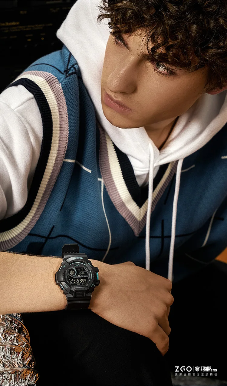 Transformers Co Branded Watch 2024 Waterproof Night Light Fashion Sports Boys Electronic Watch