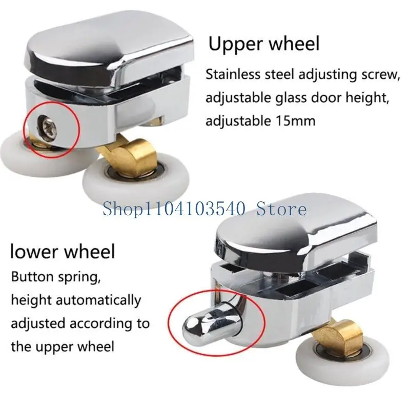 02DC Shower Door Sliding Glass Door Pulleys Shower Room Cabins Swinging Pulley