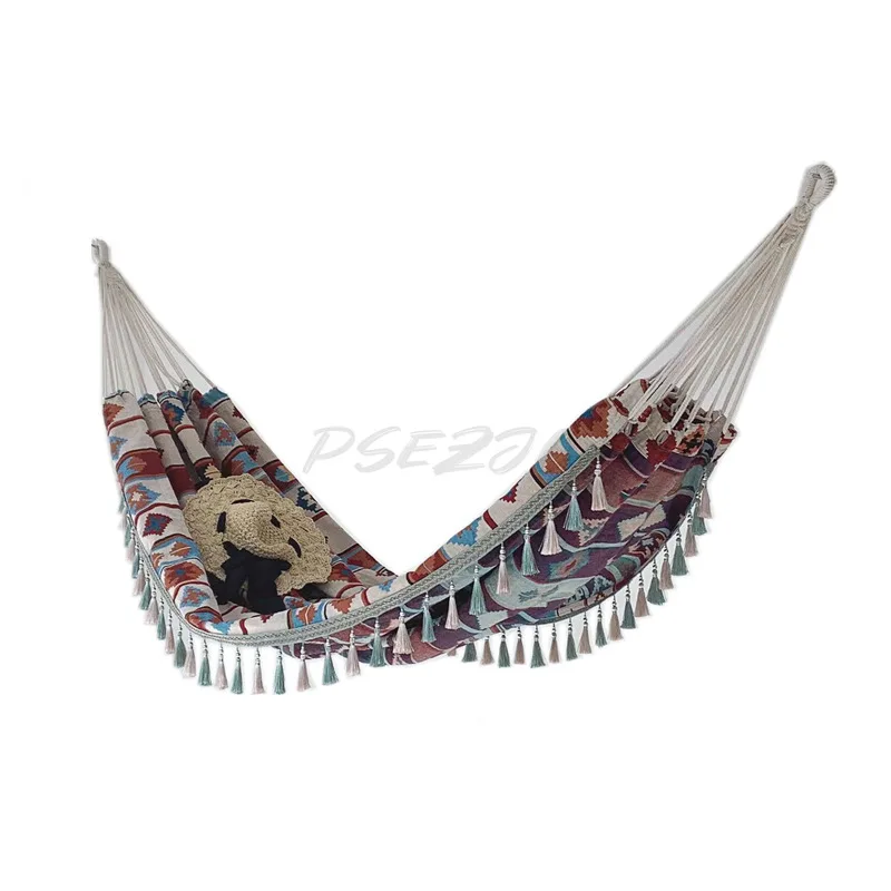 

Портативный уличный жаккардовый ретро холст, двойная большая подвесная кровать, подвесной стул для дома, кемпинга