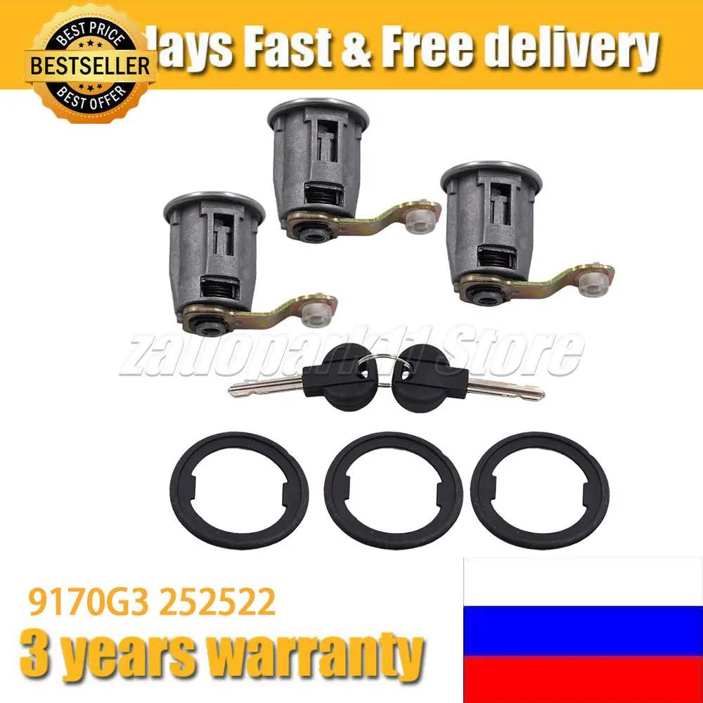 For Peugeot For Citroen Partner Berlingo Xsara Picasso 1996-2007 96244156 Barrel Door Lock Cylinders Set With 2Key 9170G3 252522