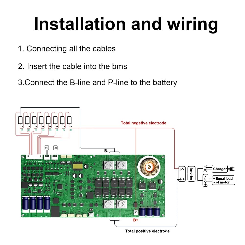 Jikong-スマートホームエネルギーインバーターbmsからインバーターアクティブバランサー、bms 4s-16s、24v-48v、100a-200a、リチウムイオンLiFePo4バッテリー用、1a、2a