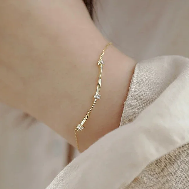 Real 925 Sterling Silver Zircon Mobius Charm Bracelets for Women Romantic Fine Jewelry Minimalist Light Luxury Accessories