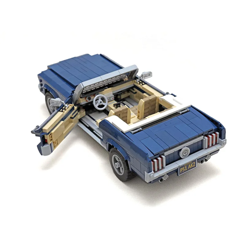 NEW Creative Expert MOC Fords 10265 Mustang Convertible Alternate Building Blocks Sports Cars DIY Bricks Model Toys Children Gif