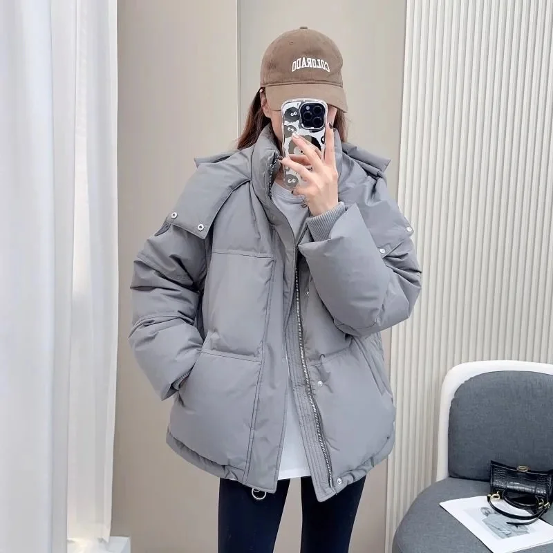 New Winter Down Cotton Jacket Women Cotton Coat Parker Versatile Hooded Thick Loose Korean Version Keep Warm Overcoat 2