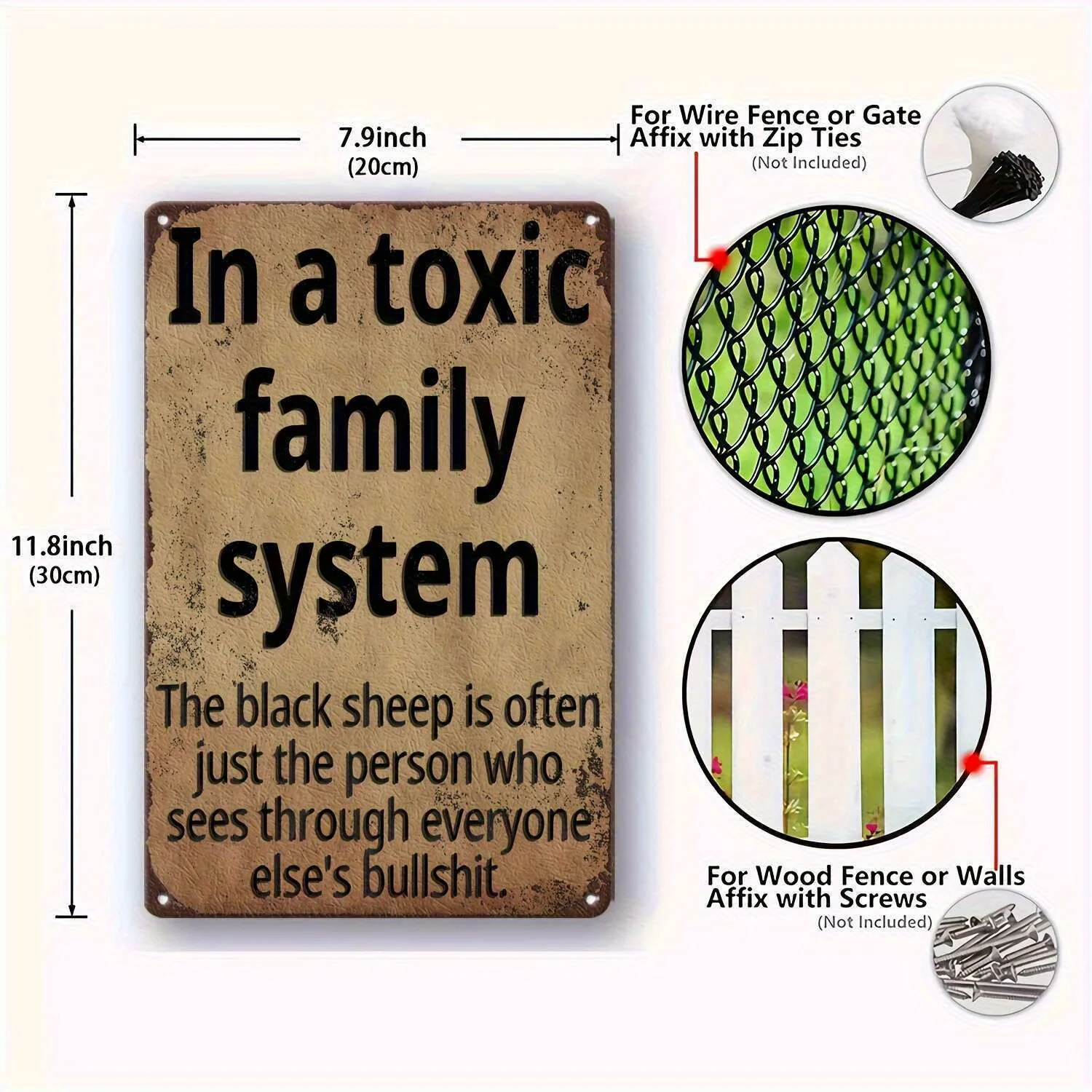 ديكور حائط معدني مسطح ثنائي الأبعاد - "نظام منزلي سام" اقتباسات روحية، فن معدني ريفي مقاس 8 × 12 بوصة، ديكور بار منزلي، ديكور كهف للرجال، #4