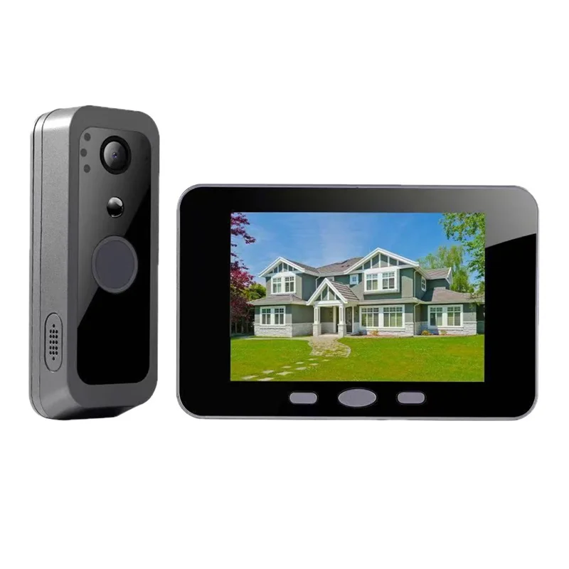 

ABUH-Wireless Intercom Doorbell Video Door Viewer Smart Home Security IR Night Vision Waterproof Door Camera No Network Needed