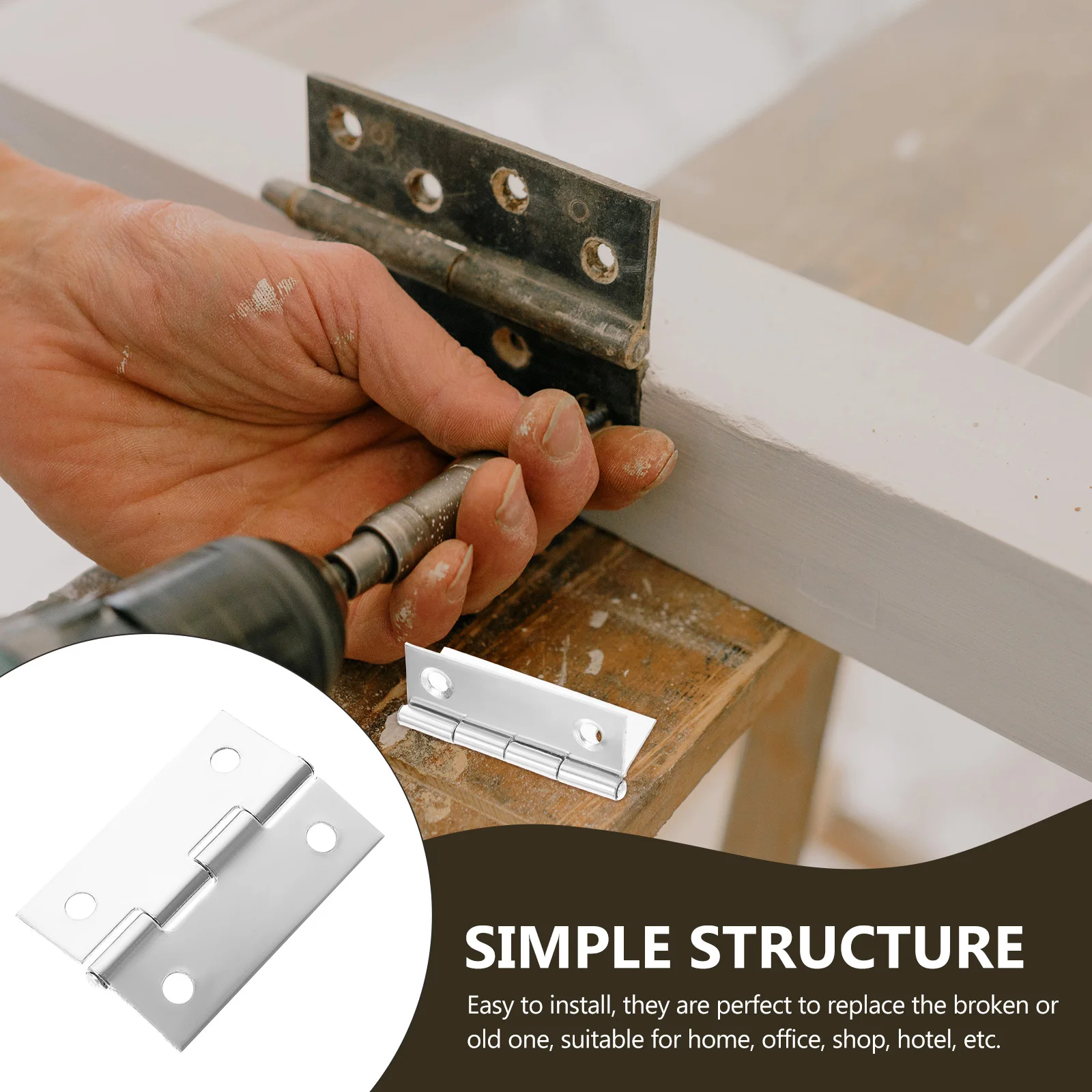 

30pcs Stainless Steel Universal Door Hinges Durable Heavy Duty Smooth Silent Home Furniture Cabinet Window Hinge Replacements