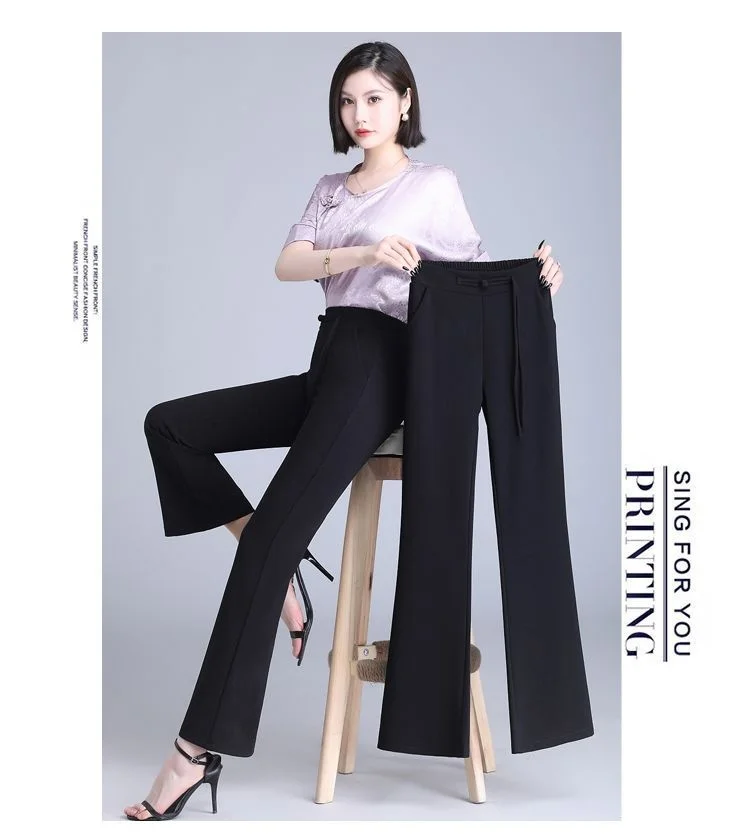 Pantalones Bootcut con cordones para mujer, perforados, perforados, apilados, con agujeros, queso suizo, tamizado, estilo tensado