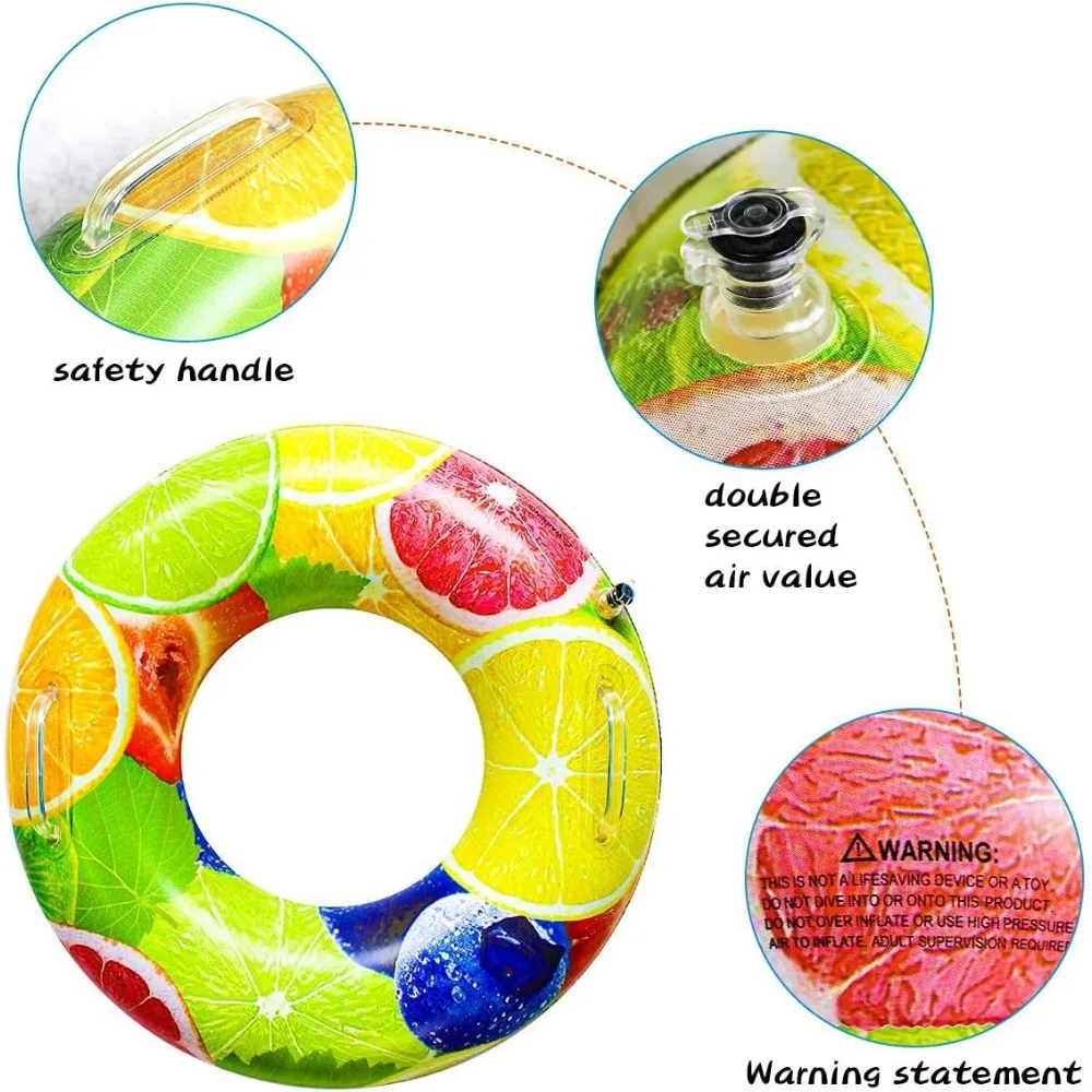 حلقة سباحة مخططة من بولي كلوريد الفينيل ، عوامة حياة سميكة ، حلقة عائمة قابلة للنفخ ، لعبة شاطئ للأطفال ، حفلة حمام سباحة #4
