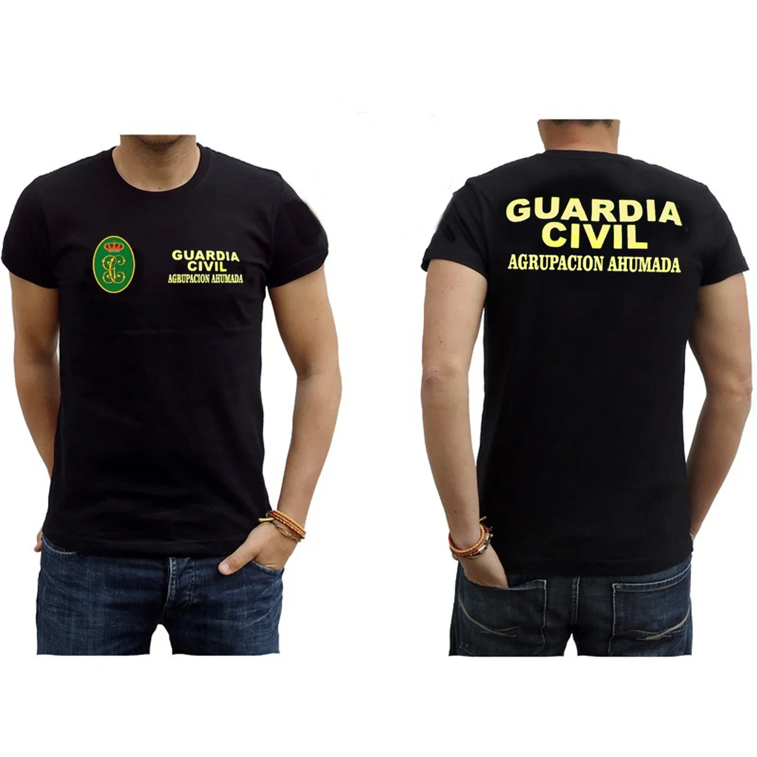 Camiseta España Guardia Civil Agrupación Ahumada T-Shirt 100% Cotton O-Neck Summer Short Sleeve Casual Mens T-shirt Size S-3XL