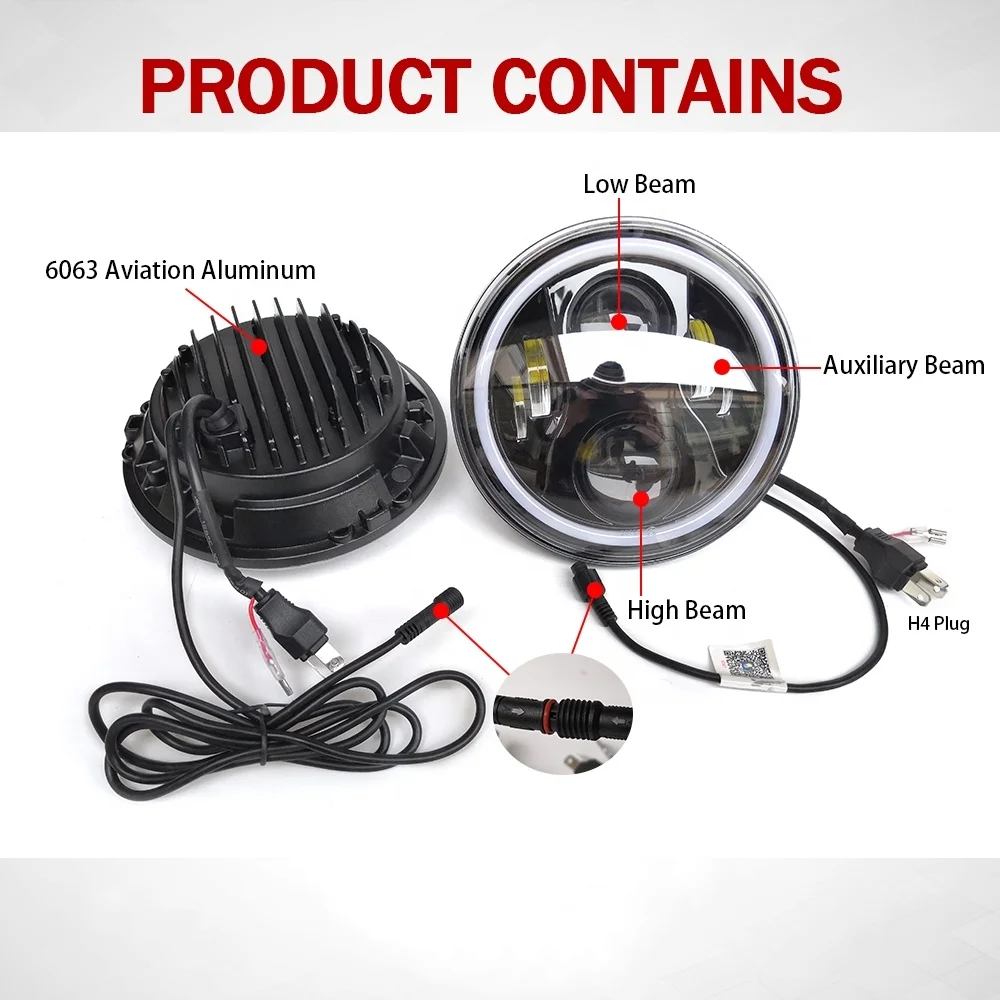 2 قطعة 100 واط 7 ''4X4 LED RGB IP67 بدوره إشارة شاحنة الطرق الوعرة سيارة Led المصباح DRL Led المصابيح الأمامية مع توقيت العنبر