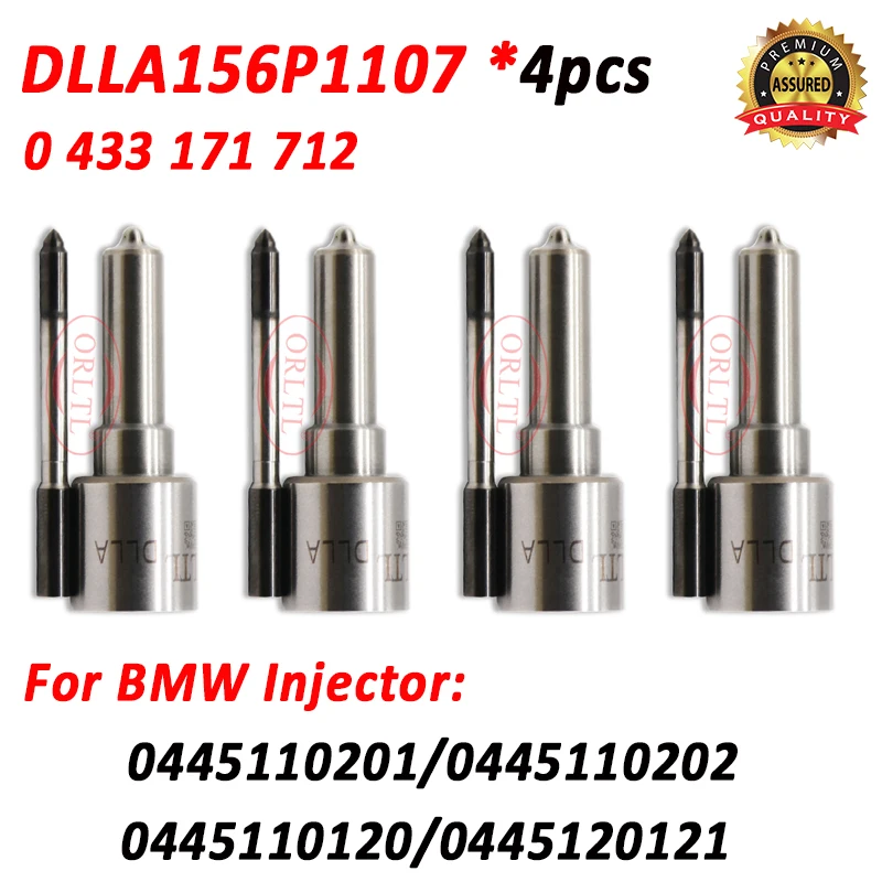 4pcs DLLA156P1107 Diesel Nozzle 0 433 171 712 For BMW 0445110201 0445110202 0445110120 0445110121 6130700887 6130700587