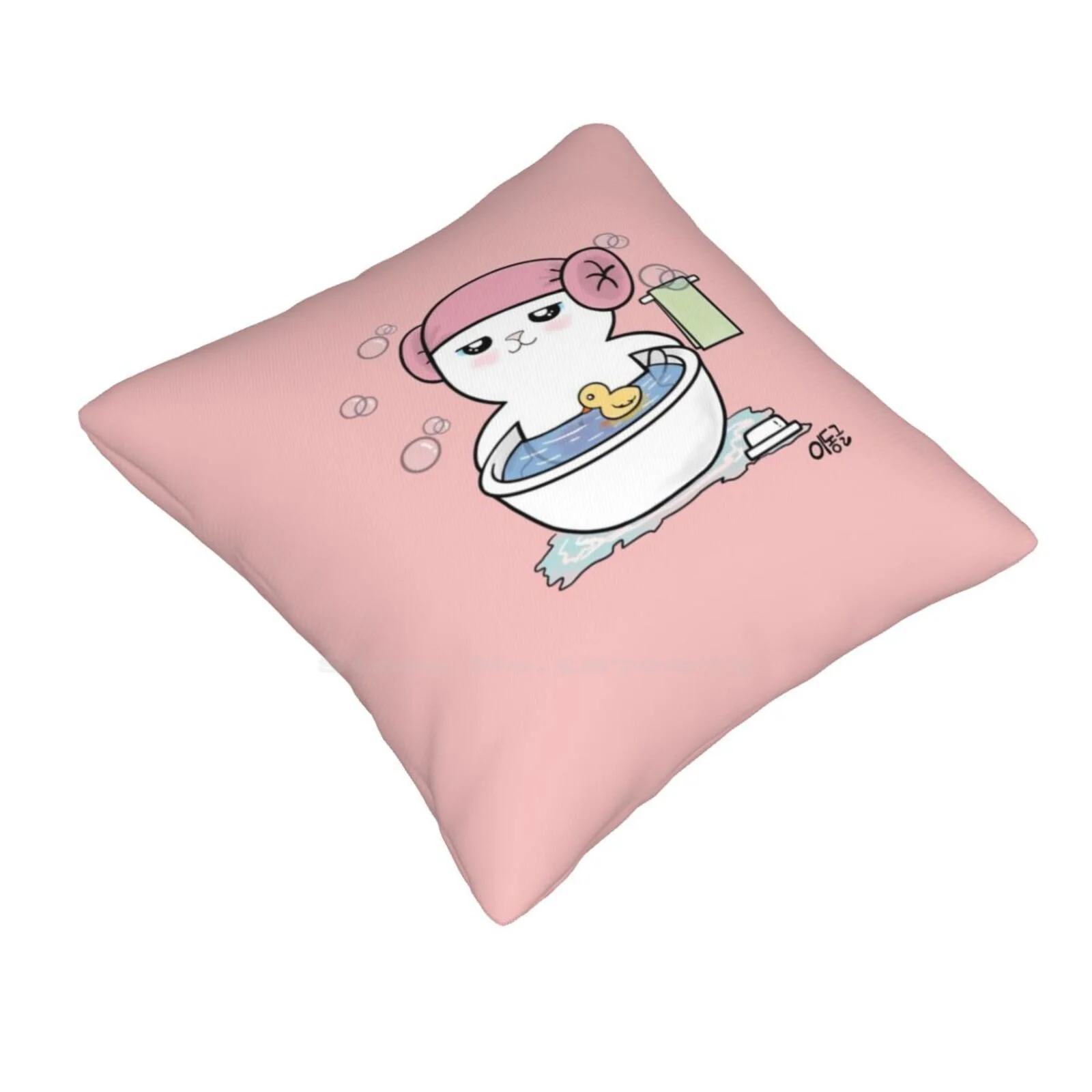 Bathtime Habi Pillows Case Bedroom Home Decoration Bath Cute Kitty Cat White Blue Ducky Leedongle67 Eyes Pink Towel Bubble