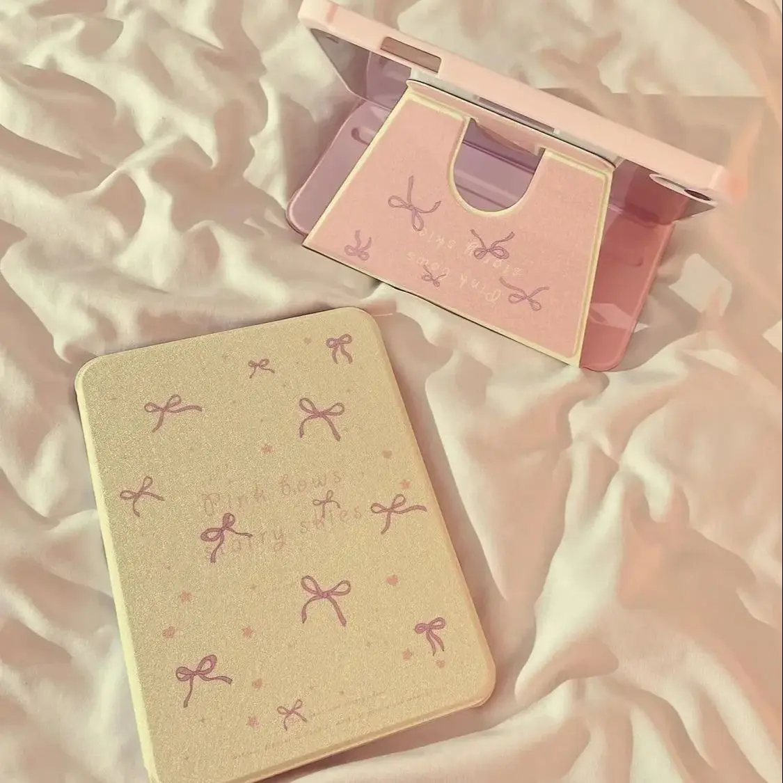 Versatile Summer Pink Yellow Bow Creative Cute For iPad Case iPad 10 9 8 7 6 Air 5 4 3 2 1 2025 Pro 11 Mini Rotating Flip Cover