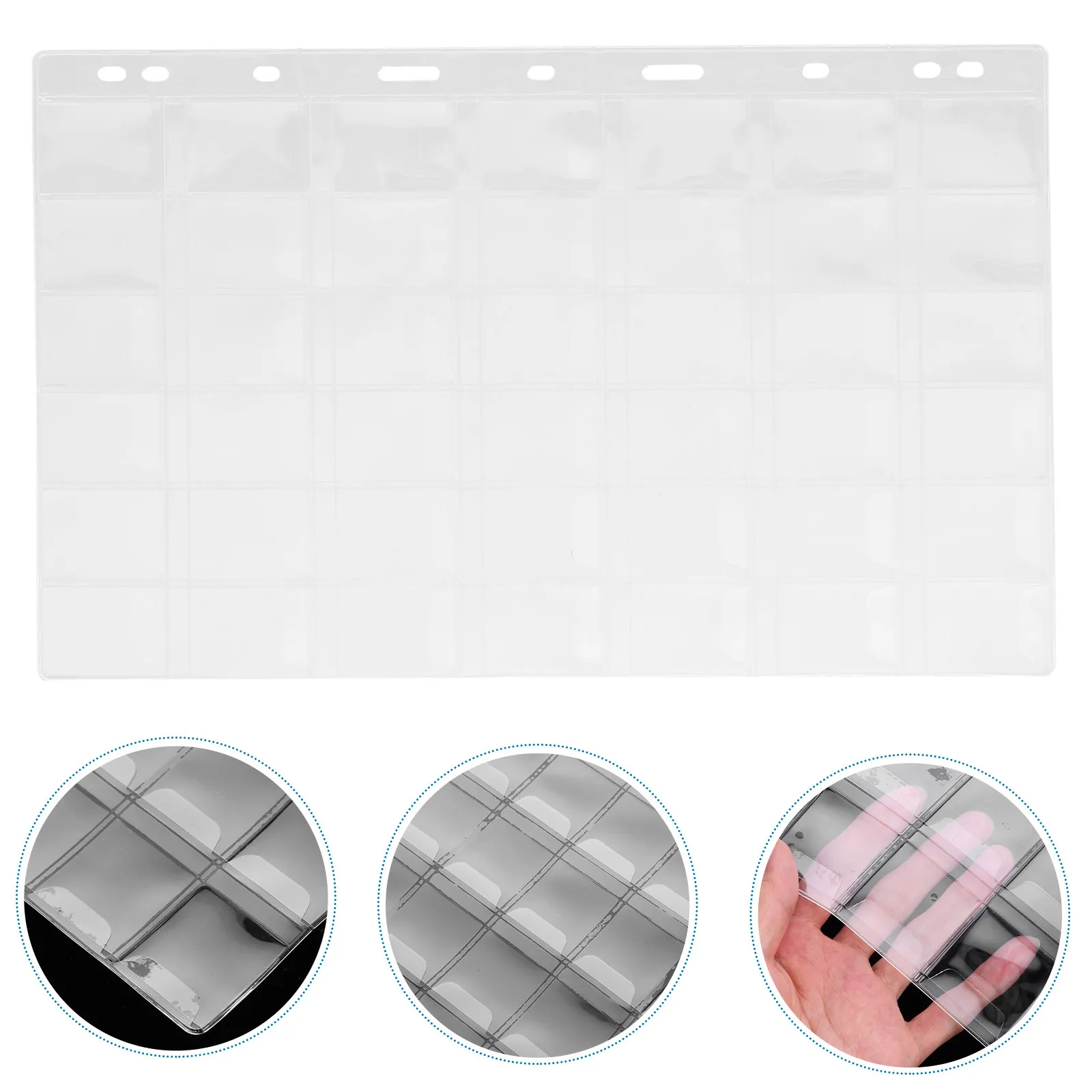 

10 Sheets Coin Collection Pages Transparent PVC Coin Holders Protectors Storage Sleeves Insert Collectors Supplies
