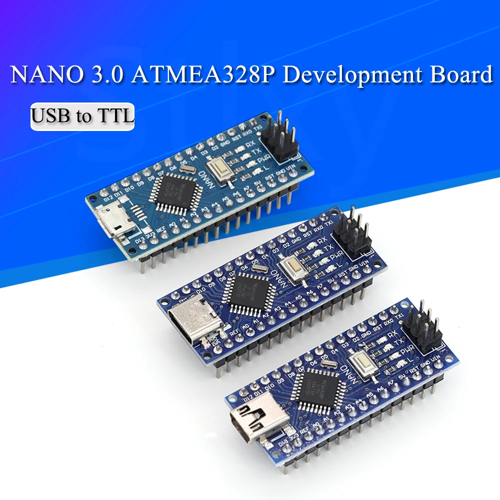 Mini / Type-C / Micro USB Nano 3.0 z kontrolerem Nano kompatybilnym z bootloaderem dla arduino CH340 dysk USB 16Mhz ATMEGA328P