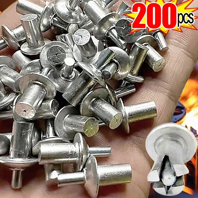 200/10PCS Aluminium Kern Uitbreiding Klinknagels Hamer Legering Drive Uitbreidingen Nagels Hoofd Klop Type Metalen Staaf Schroeven Bevestigingsmiddelen deel