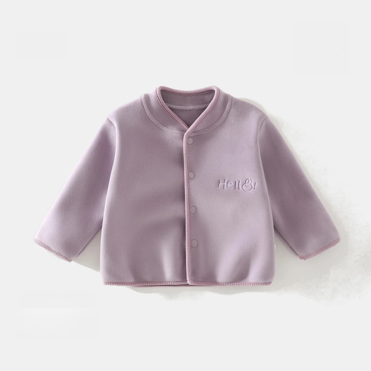 Category a Baby Jacket Autumn and Winter Warm Cardigan Top for Boys and Girls, Solid Color Front-Opening Outerwear Fleece Base Layer