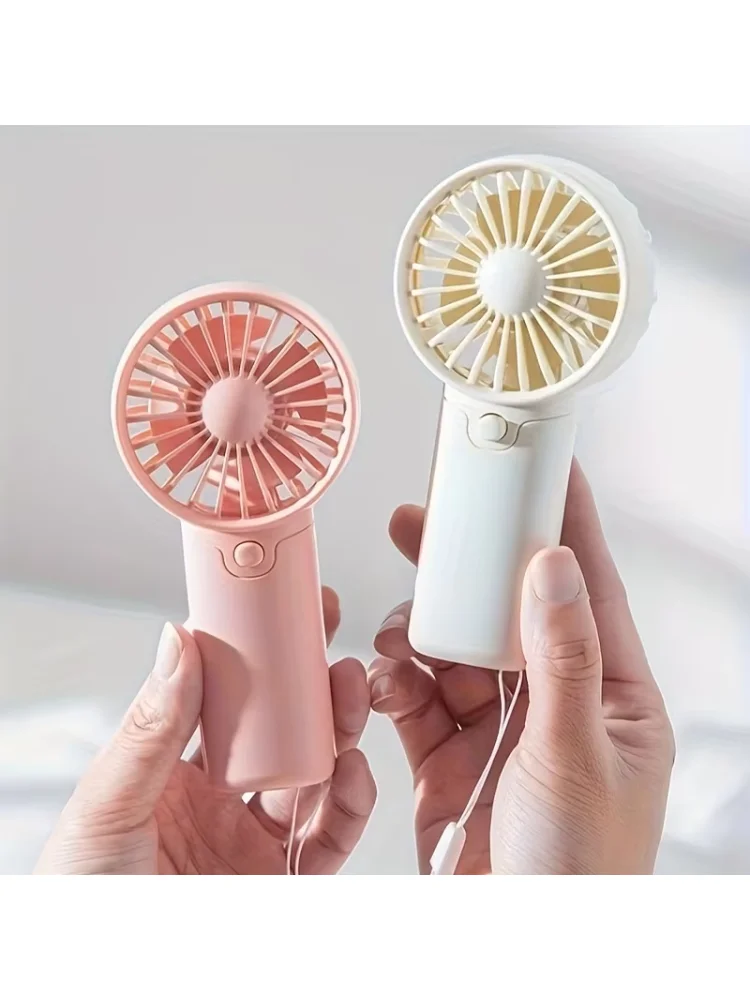 Cute Mini Fan Portable Handheld Fan Lightweight Handy Fan Pocket Size Low Noise Small Electric Fan Student Gift Outdoor Fan
