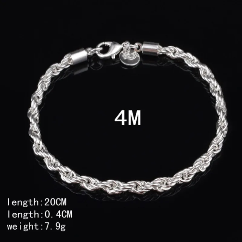 2024 New 925 Sterling Silver Exquisite Bracelets Fashion Charm for Women Men Wedding Cute Simple Girl Jewelry Gift