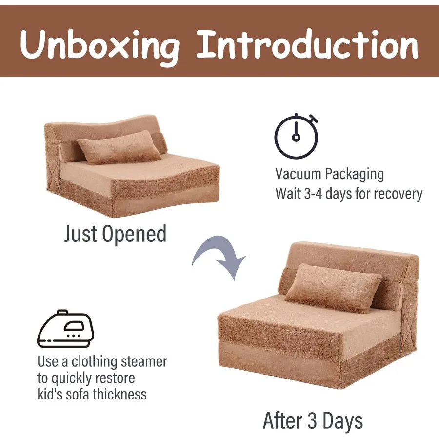 Divano letto pieghevole con materasso QuadFold e cuscino Divano in morbido peluche con borsa portaoggetti portatile Lettino convertibile per Playr