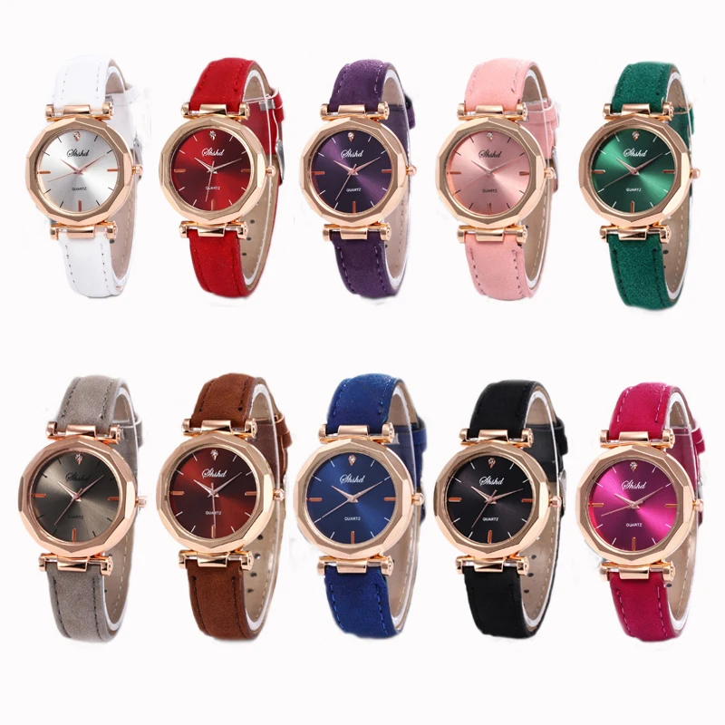 OL-Reloj de pulsera de acero inoxidable para mujer y niña, cronógrafo analógico de cuarzo y cuero, con diamantes, a la moda, nuevo regalo