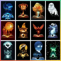Harries Potter Set Puzzle Kit Crafts Cross 5d Art Stitch Mosaic Diamond Painting Magic School Decor Pixel Room Home Garden Large