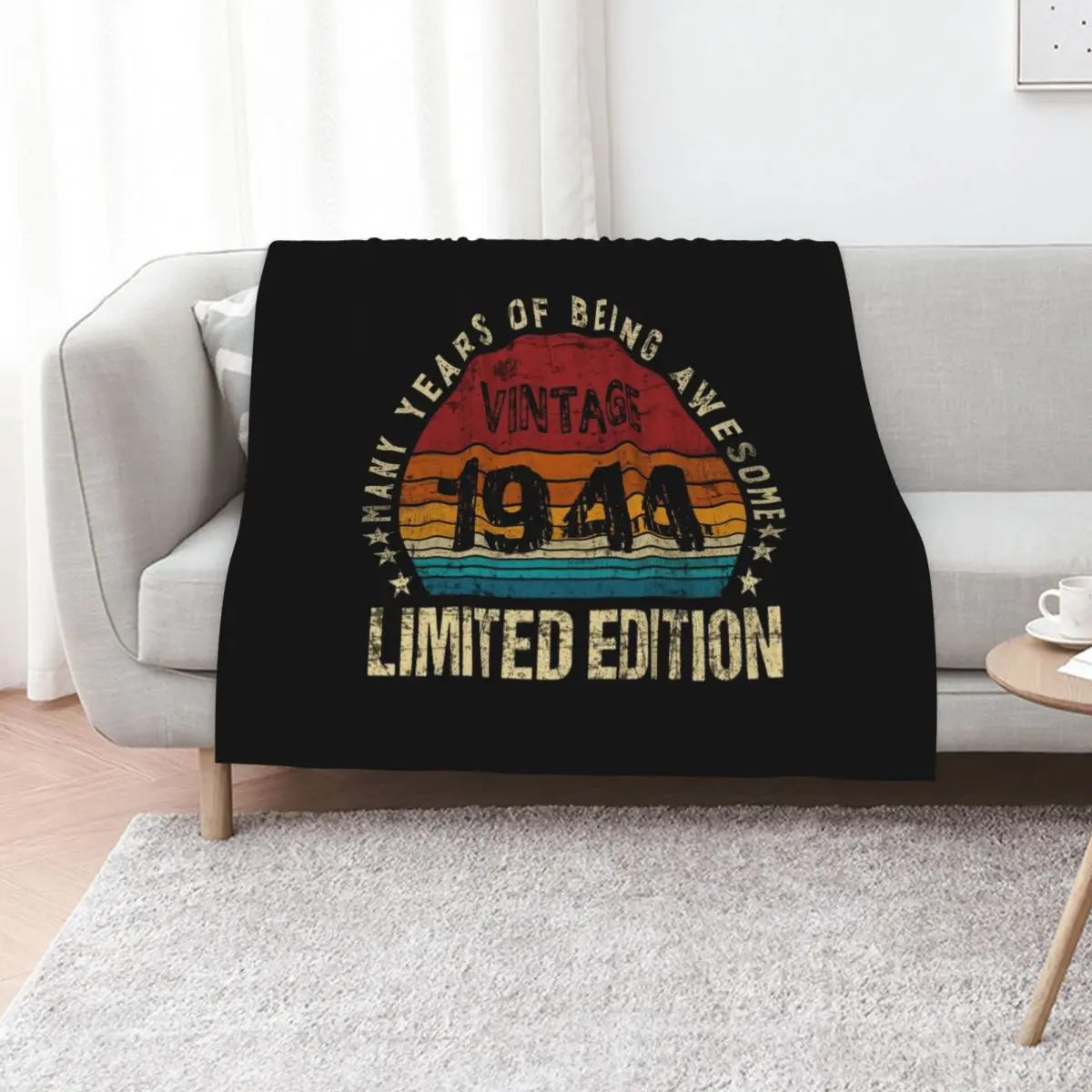 

Retro 1944 Birthday Gift Idea 80th Vintage Nostalgic Bday Throw Blanket Large Vintage Soft Beds Polar Blankets