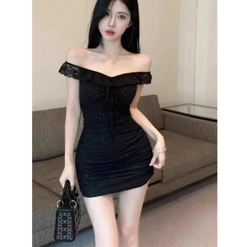 여성용 민소매 퍼플 여름 오프숄더 원숄더 스트랩리스 스트랩 없는 섹시 드레스