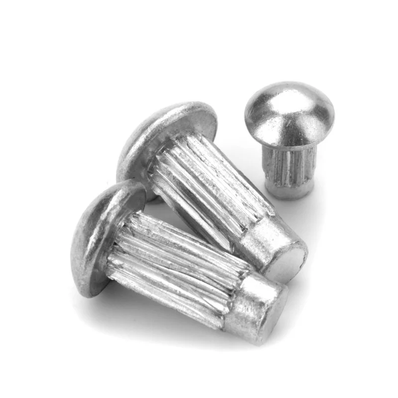 Beicai 100~500pcs Aluminum Button Round Knurled Shank Solid Rivet For Label Name Plate M2 M2.5 M3m4 Round Knurled Rivet Gb827