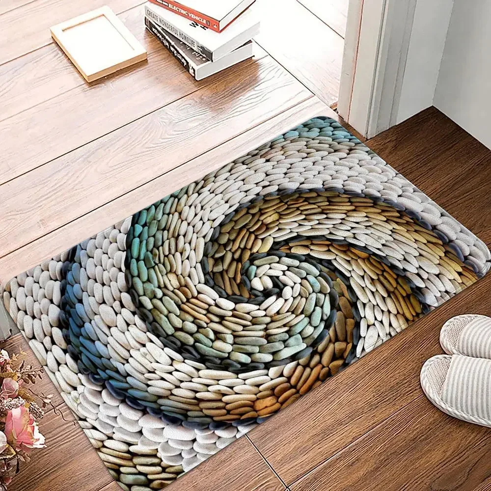 Welcome Mat Geometric Cobblestone Printed Bedroom Kitchen Balcony Area Rug Soft Anti-slip Living Room Carpet Home Decoration