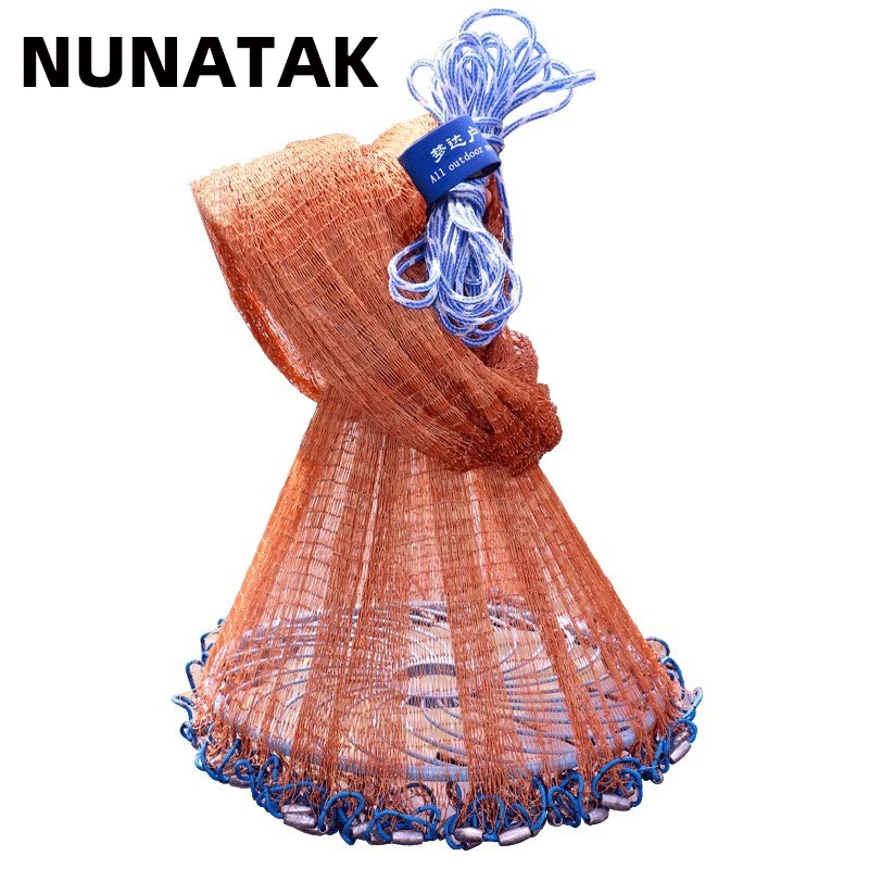 

NUNATAK Throwing Big Plat Net 3M-7.2M Colorful Fishing Net Catching Fish Net Bottom Steel Fishing Net Flying Disc Casting Net