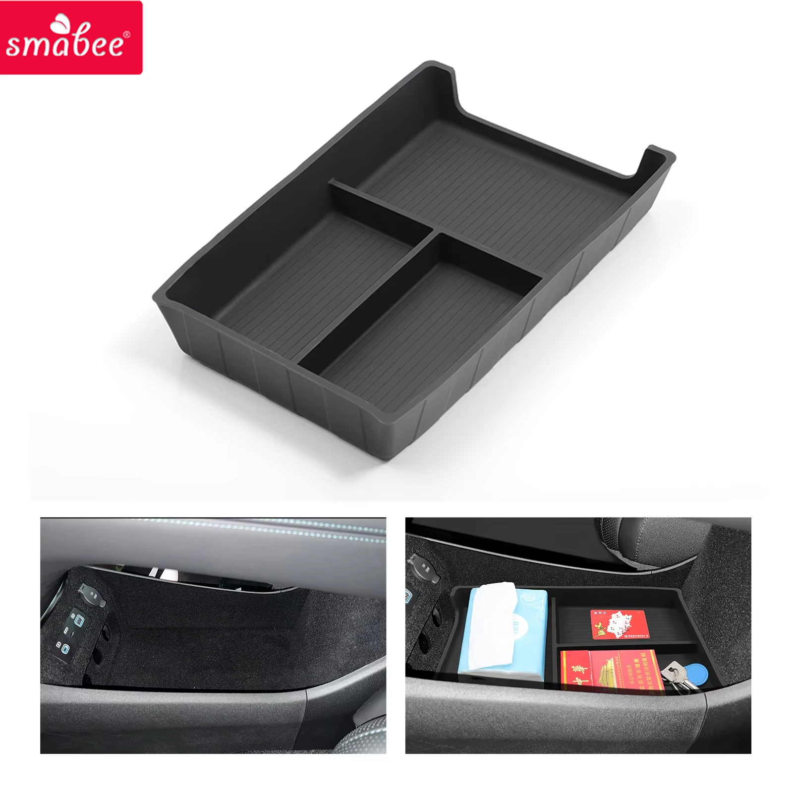 Smabee para BYD Sealion 7 EV 2024 2025: Caixa de Armazenamento Inferior do Console Central, Bandeja Organizadora para Carro, Acessórios Internos para Organização