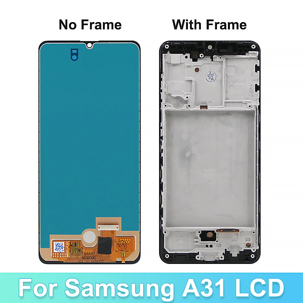 LCD OLED per Samsung Galaxy A31 / SM-A315 Digitizer-assemblagesysteem compleet met schermo LCD per display del telefono con co