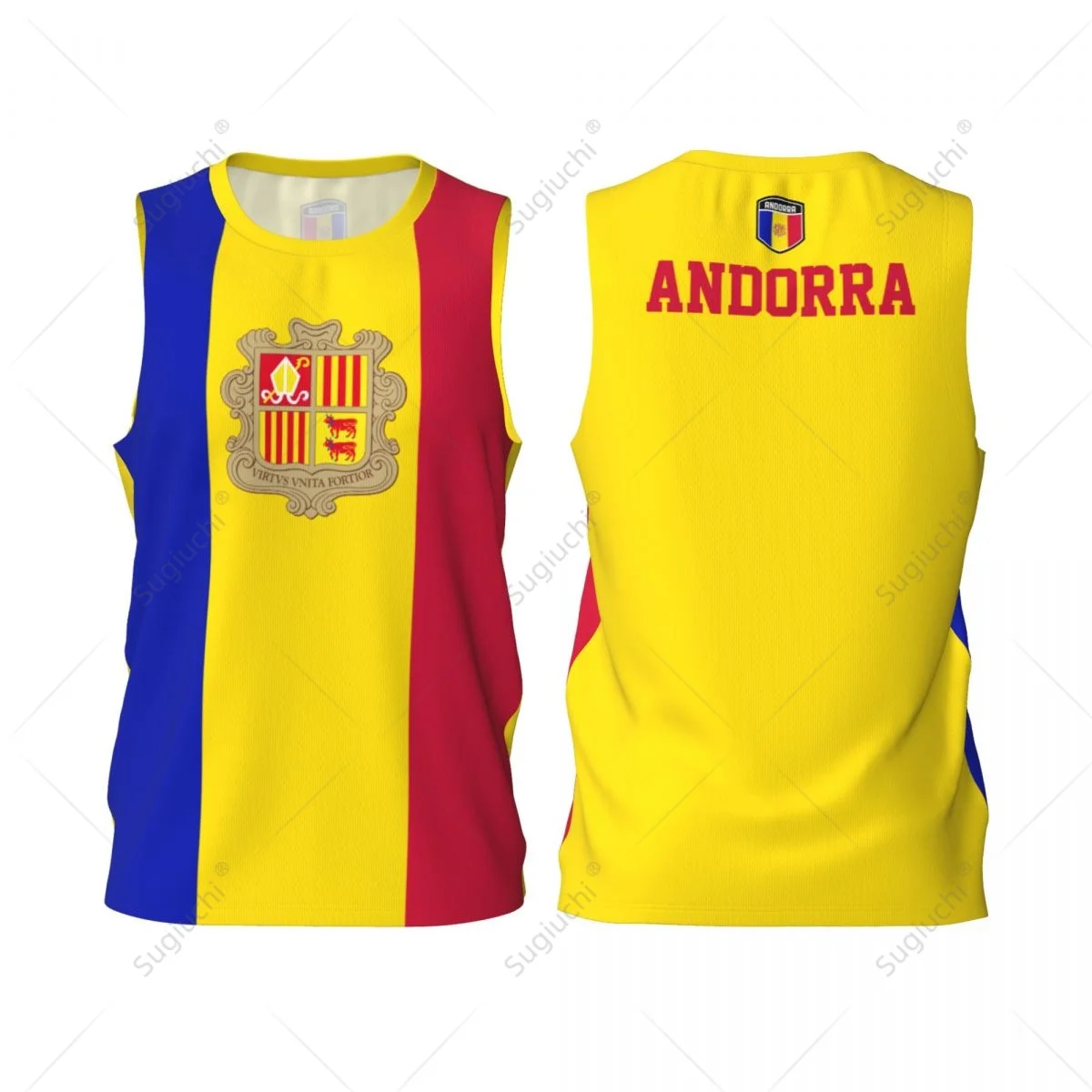 Andorra Flag Men Basketball Sports Fitness Multifunction Sleeveless tshirt Exclusive