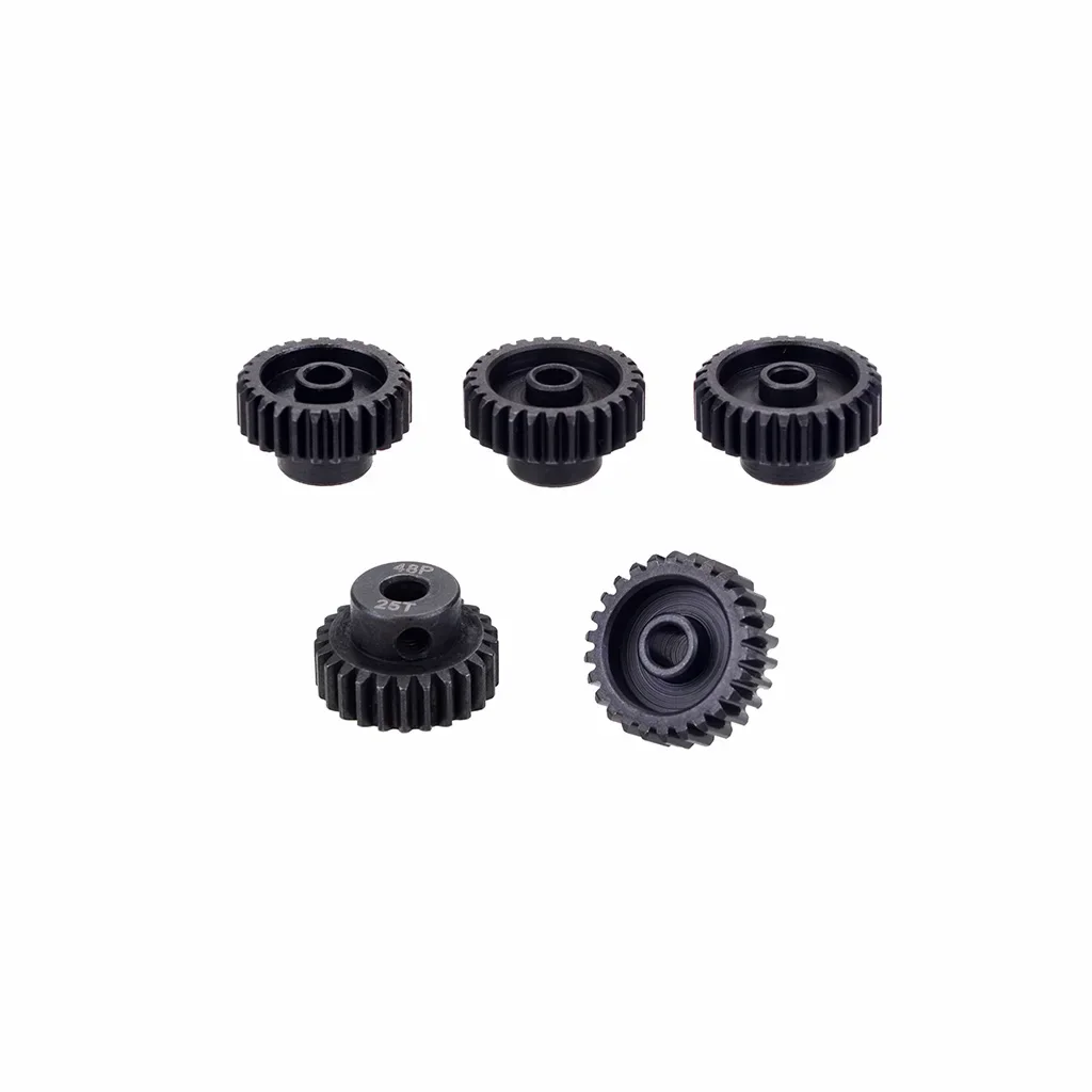 Gigi Motor logam Pinion baja hitam, bagian Motor mainan mobil RC 3.175 1/18 1/16 1/12, 1/10mm, 13T 21T 31T 38T 41T 13 T-41 T